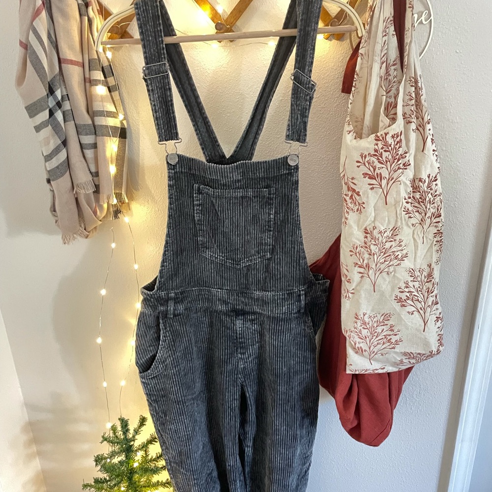 Gray Corduroy Overalls